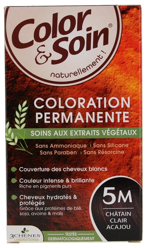 Color & Soin Permanent Hair Dye - 5M Light Mahogany Chestnut