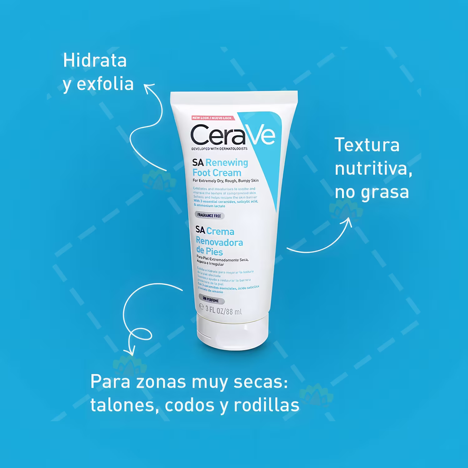 CeraVe SA Renewing Foot Cream - 88ml فرنسي المكتب