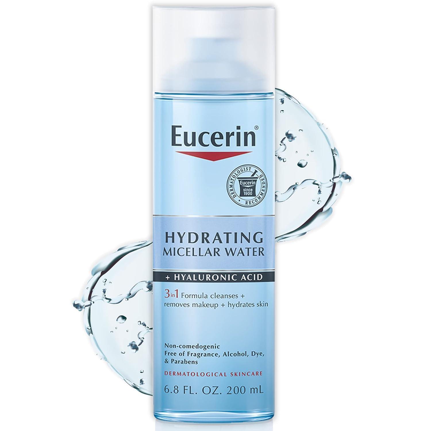 Eucerin Hydrating 3-in-1 Micellar Water, Formulated with Hyaluronic Acid -200 ml