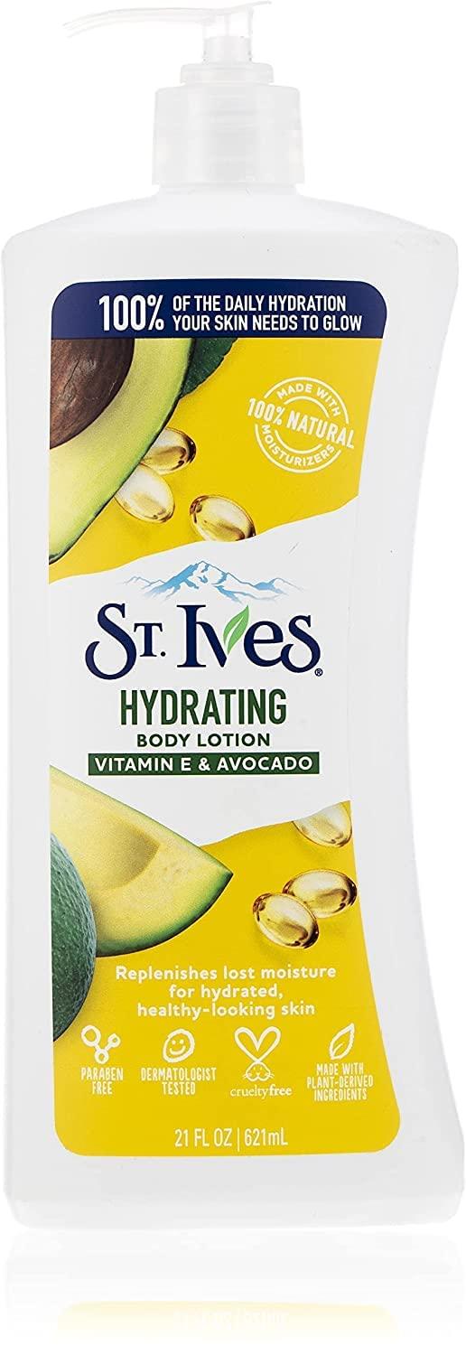 St. Ives Hydrating Body Lotion, Vitamin E and Avocado - 621ml