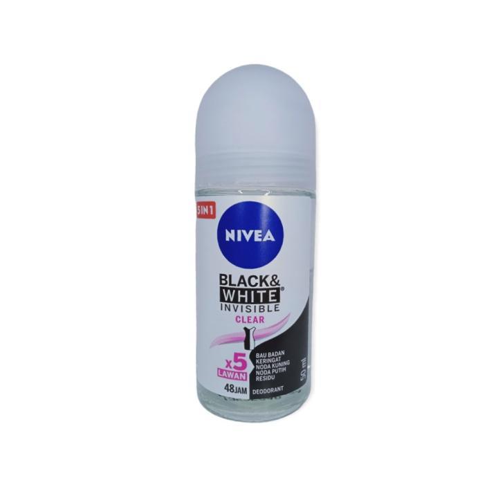 Nivea Black And White Invisible Clear Roll-On - 50ml