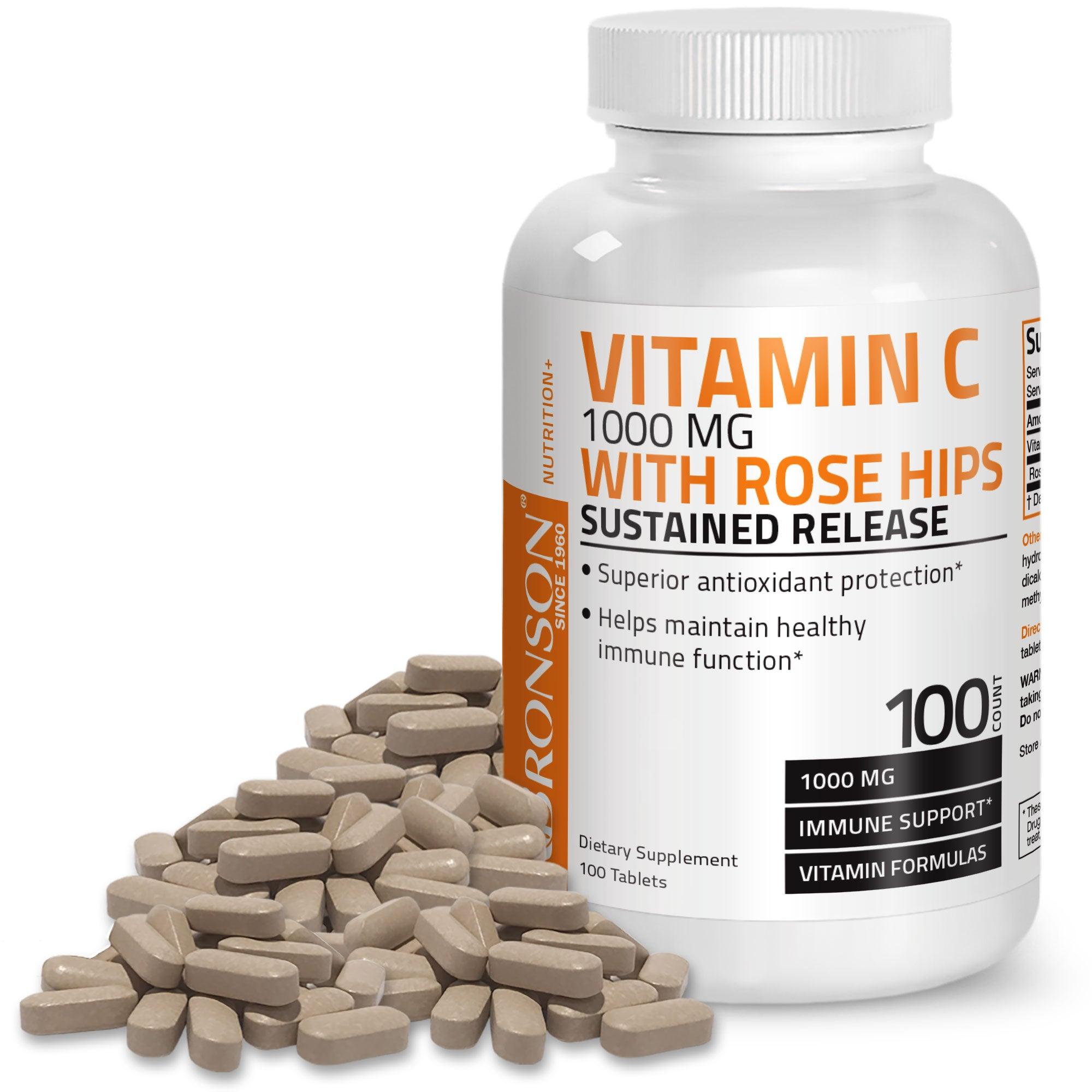 BRONSON Vitamin C With Rose Hips 1000mg - 100 tablets