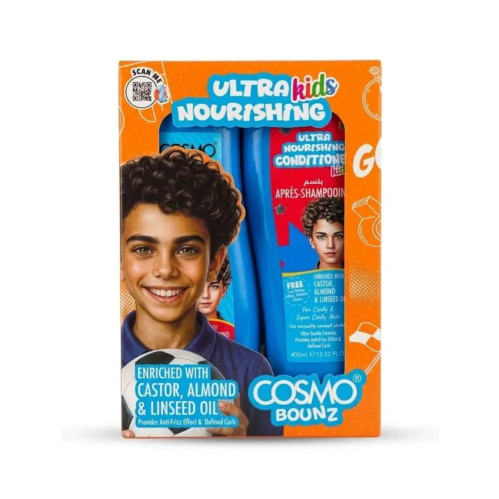 cosmo Bounz Ultra Nourishing Shampoo + Conditioner Set for Curly Hair for Kids - 2 x 400ml