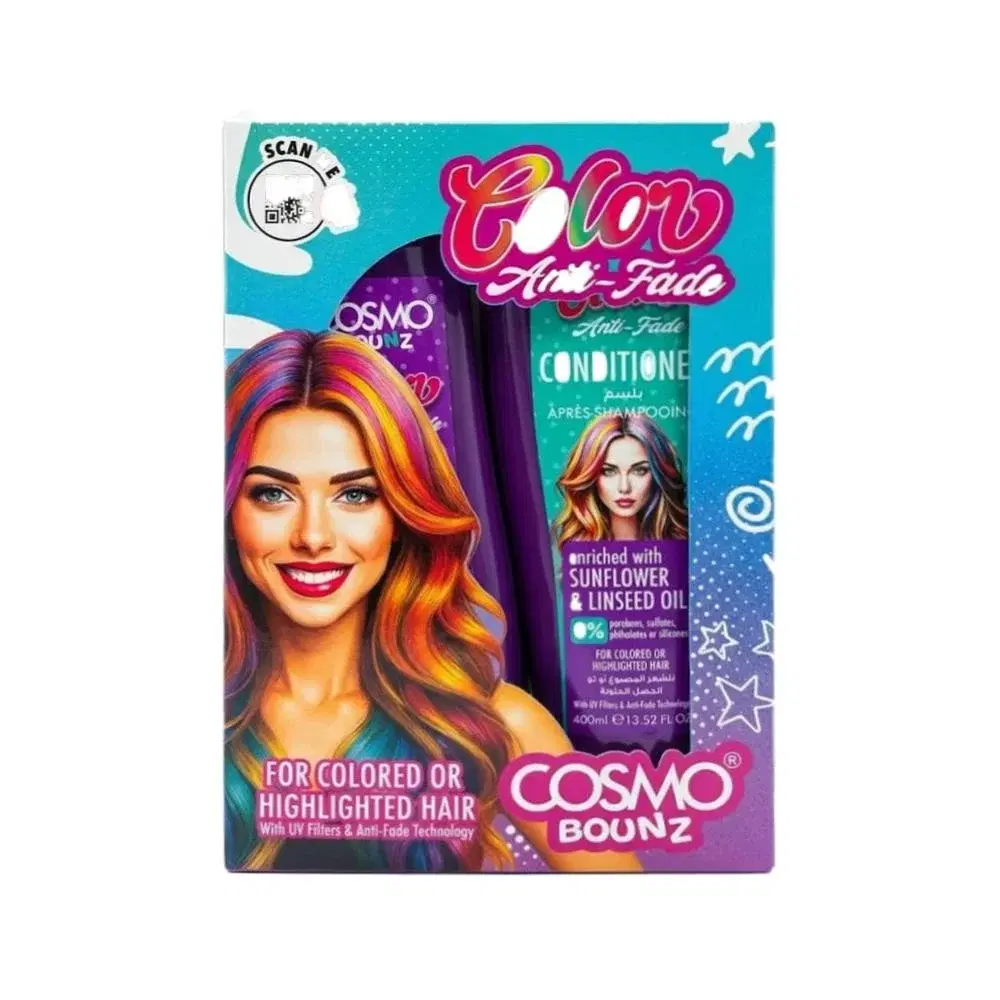 cosmo Bounz Color Anti-Fade Shampoo & Conditioner Kit– 2 × 400 ml