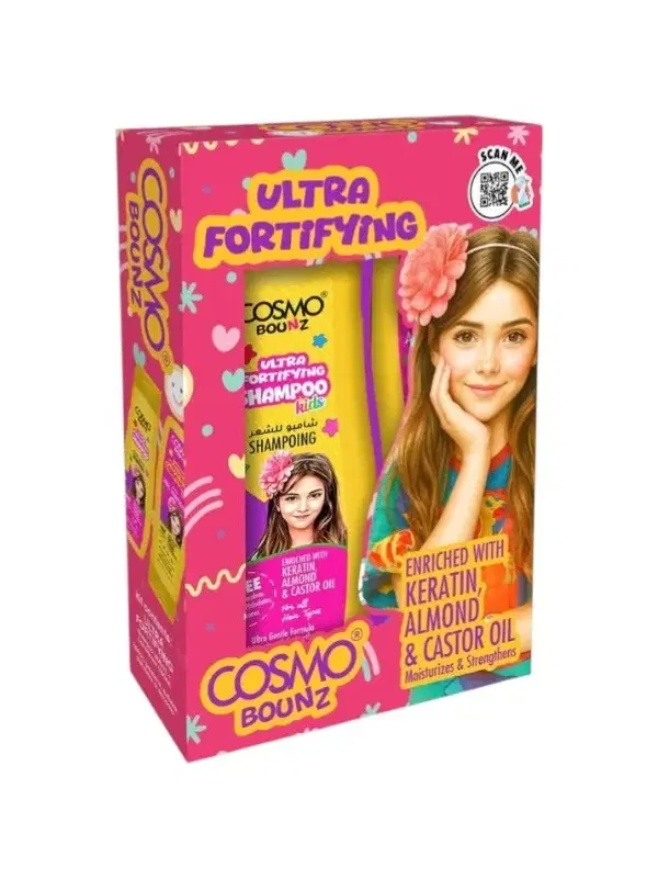 cosmo Bounz Ultra Fortifying Kids Kit Shampoo & Conditioner for All Hair Types – 2 × 400ml