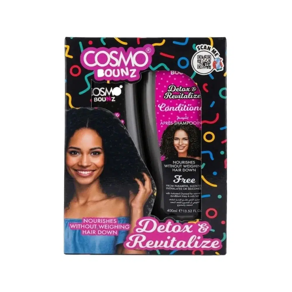 cosmo Bounz Detox & Revitalizing Shampoo & Conditioner Kit - 2*400ml