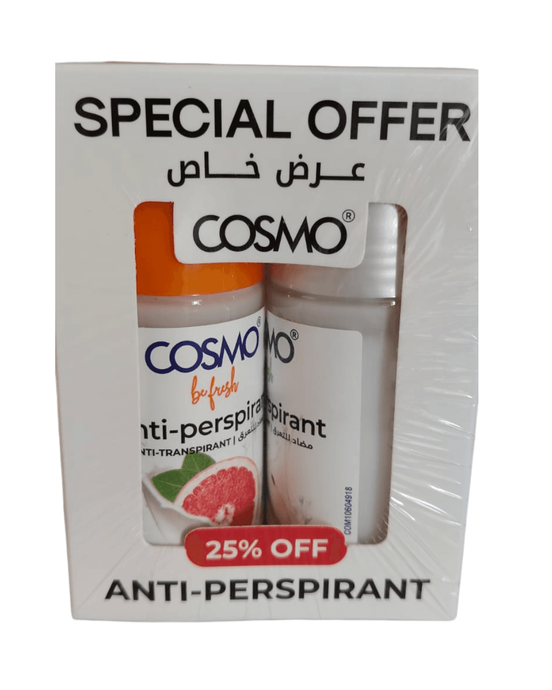 cosmo Be fresh Anti-Prespirant Radiant Grapefruit + Reviving & Pear - KIT