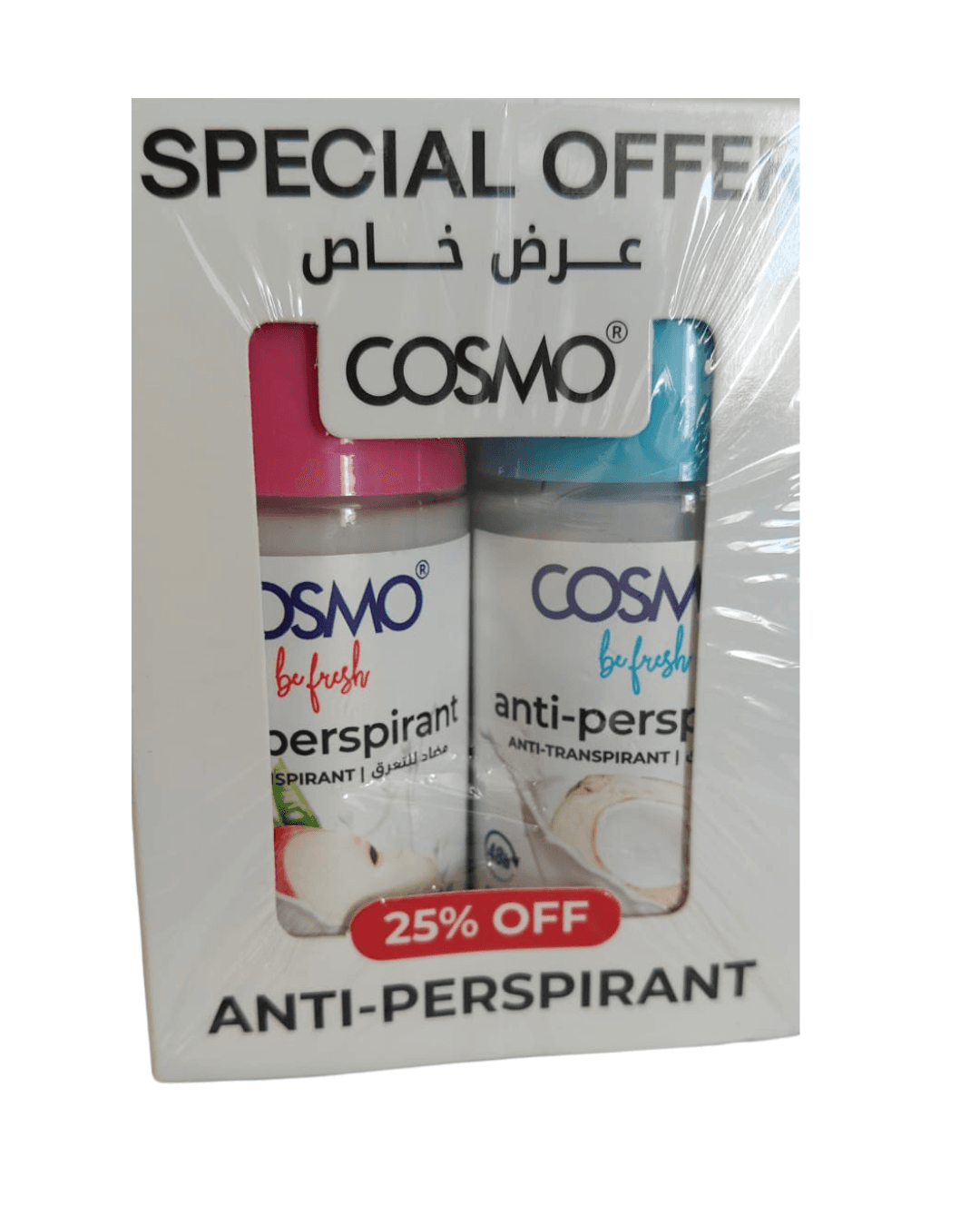 cosmo Be fresh Anti-Prespirant Tropical Coconut + Juicy Apple - KIT