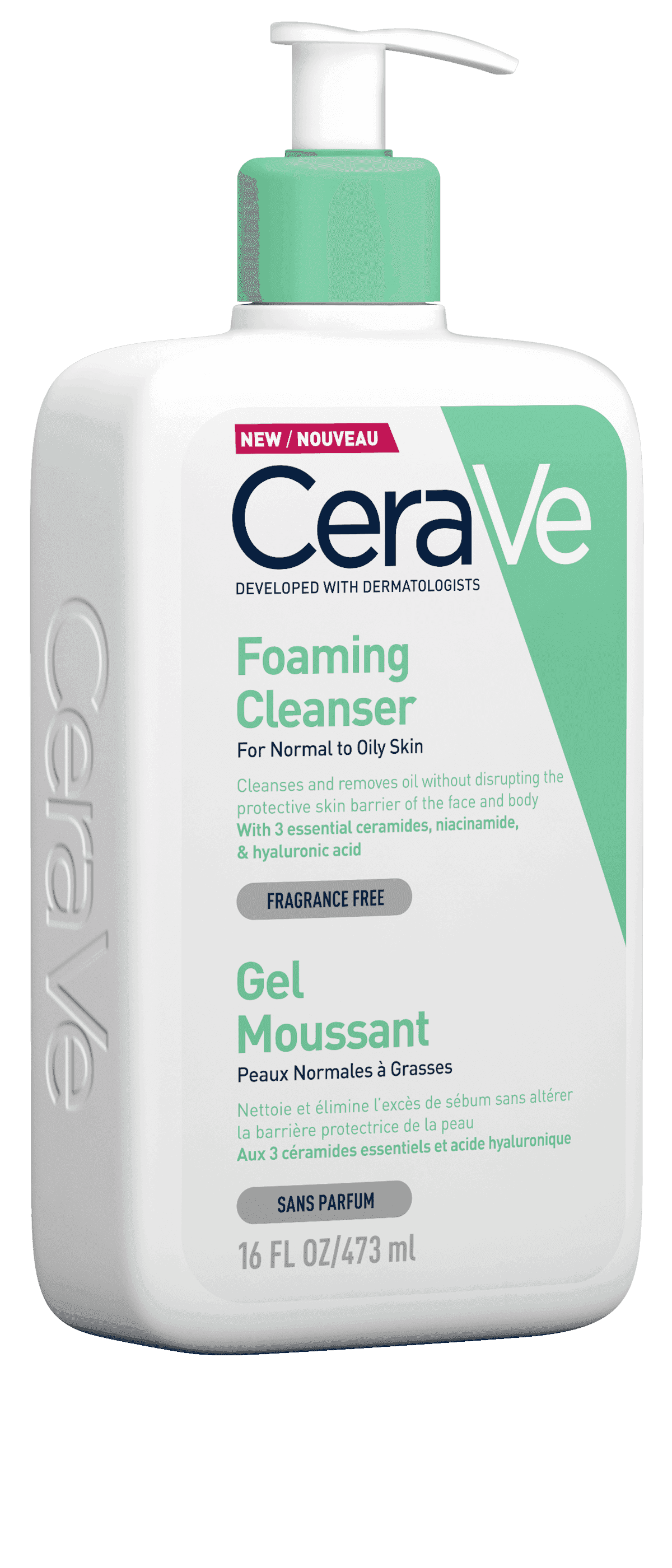 Cerave Foaming Cleanser Normal To Oily Skin- 473ml فرنسي المكتب