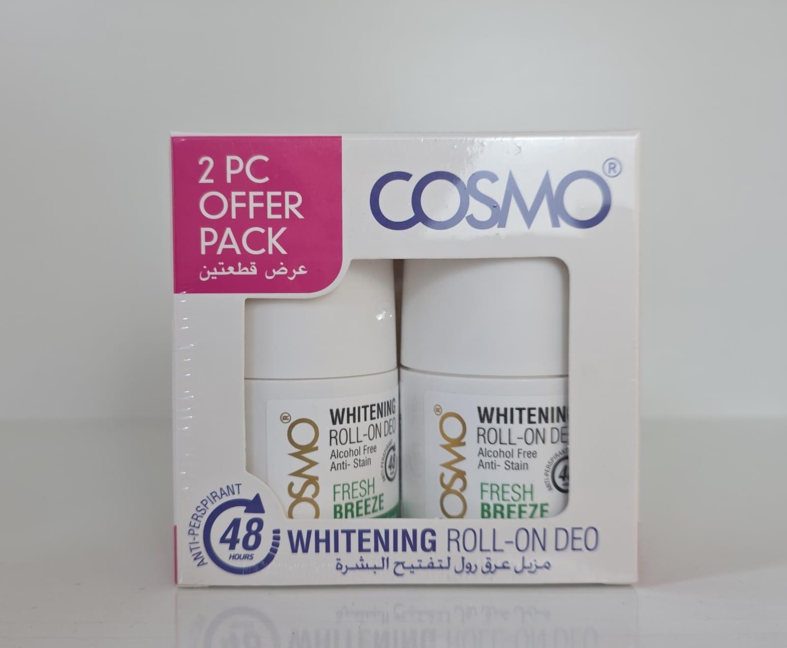 COSMO Whitening Roll-On Deo - Fresh Breeze - 2Pc Offer Pack