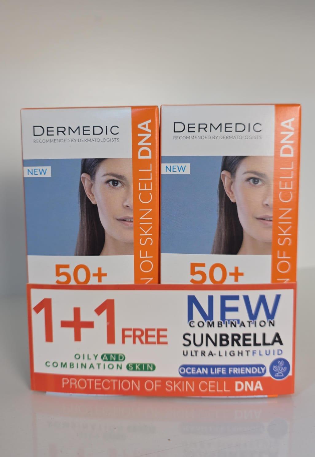 DERMEDIC Sunbrella Ultra-light Fluid SPF50+ Oily & Combination Skin - 1+1 – 40ml