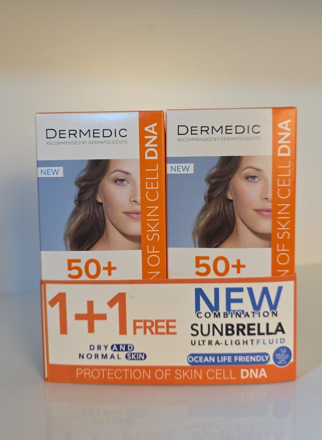 DERMEDIC Sunbrella Ultra-light fluid SPF 50+dry and normal skin - 1+1 - 40ml