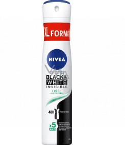 Nivea Black & White Invisible Fresh antiperspirant deodorant spray for women - 200 ml